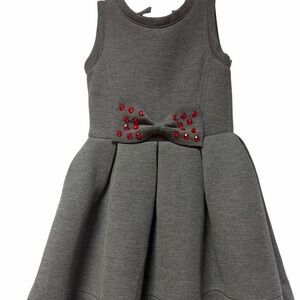 Deux Par Deux Girls Dress Size 6 Dark Heather Grey .